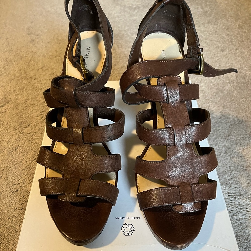 Nine West brown leather sandals